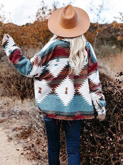 Cárdigan de manga larga con estampado geométrico