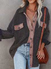 Abrigo de manga larga de una sola fila con solapa