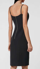 Strappy Bandage Midi Dress in Black