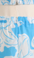 Sommerkleid mit Blumenmuster und Trägern in Blau