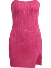 Strapless Split Hip Wrap Skirt