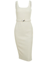 Metal Buckle Belt Tank Dress