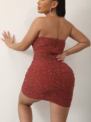 Vestido cruzado con diseño de espiga de pescado