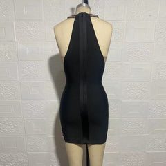 Ärmelloses Mini-Bandage-Kleid mit Riemchen und Strass SW6566