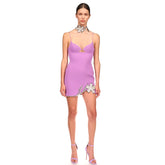 Ärmelloses Mini-Bandagekleid mit Riemchen und Strass SW7563