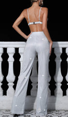 Glitzernder Blazer, dreiteiliges Set