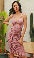 Vestido midi con cola de pez dividida