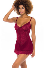 Ungefüttertes Chemise-Set mit Spitzenkörbchen