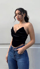 Samtkorsett mit Stahlgabeln