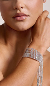 Brazalete con borlas de diamantes de plata