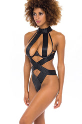 Breiter elastischer Teddy mit Einsätzen aus veganem Leder