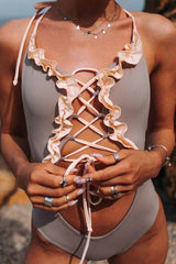 Traje de baño con volantes (2 colores)