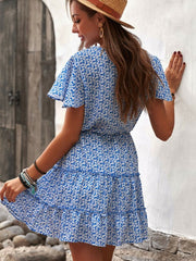 Rock mit V-Ausschnitt und hoher Taille