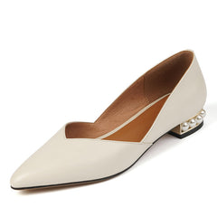 Valentina Pointy Toe Pearl Flats