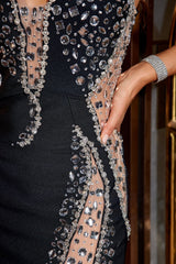 Trägerloses Maxi-Bandagekleid „Chrisley Diamonate“