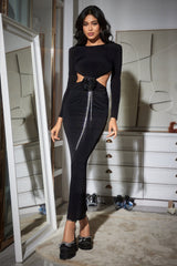 Vestido largo de malla fruncida con flores de Ninetta