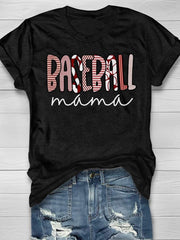 Camiseta de manga corta con estampado de Baseball Mama