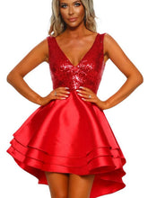 Vestido largo sin mangas con cintura alta, delantero, corto y espalda