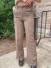 Retro Solid Color Casual Trousers