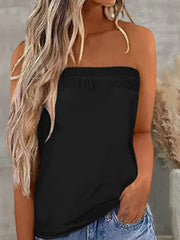 Smocked Strapless Bandeau Tank