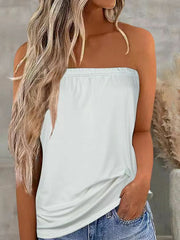 Smocked Strapless Bandeau Tank
