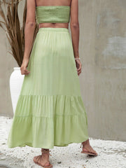 Einfarbiger Rock im Strandstil