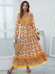 Bedrucktes Maxikleid mit hoher Taille