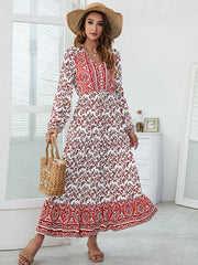 Bedrucktes Maxikleid mit hoher Taille