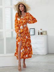 Vestido estampado con aberturas irregulares