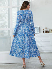 Bedrucktes Temperament-Schlitzkleid aus Europa und Amerika