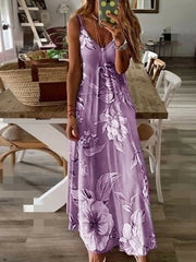 Vestido lencero ajustado largo