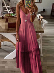 Vestido camisola degradado con cuello en V