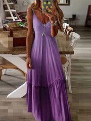 Vestido camisola degradado con cuello en V