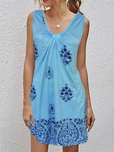 Vestido estampado sexy con cuello en V de verano