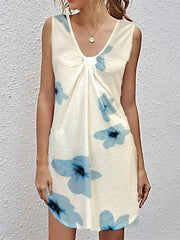 Vestido estampado sexy con cuello en V de verano