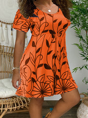 Vestido de verano de manga corta con efecto tie-dye