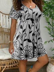 Vestido de verano de manga corta con efecto tie-dye