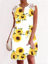 Lace Print Short Sleeve Dress