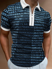 Camiseta polo de manga corta con solapa y estampado irregular