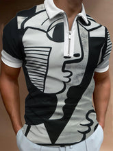 Camiseta polo de manga corta con solapa y estampado irregular