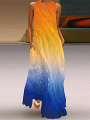 Vestido oversize con cuello en V estampado