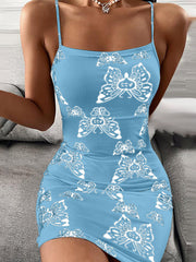 Vestido lencero sexy con estampado ajustado