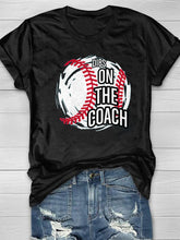 Bequemes T-Shirt mit Baseball-Vintage-Print und kurzen Ärmeln