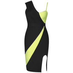 Vestido de tirantes sin mangas con abertura por encima de la rodilla HK19154