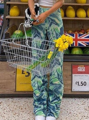 Pantalones de pelo recto con efecto tie-dye