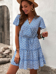 Rock mit V-Ausschnitt und hoher Taille