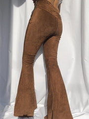 Pantalones vintage marrones de cintura alta