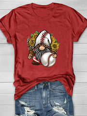 Kurzärmliges T-Shirt mit Western-Baseball-Gnom-Print