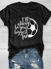 Camiseta de manga corta con estampado de fútbol de moda