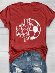 Trendy Kurzarm-T-Shirt mit Fußball-Print